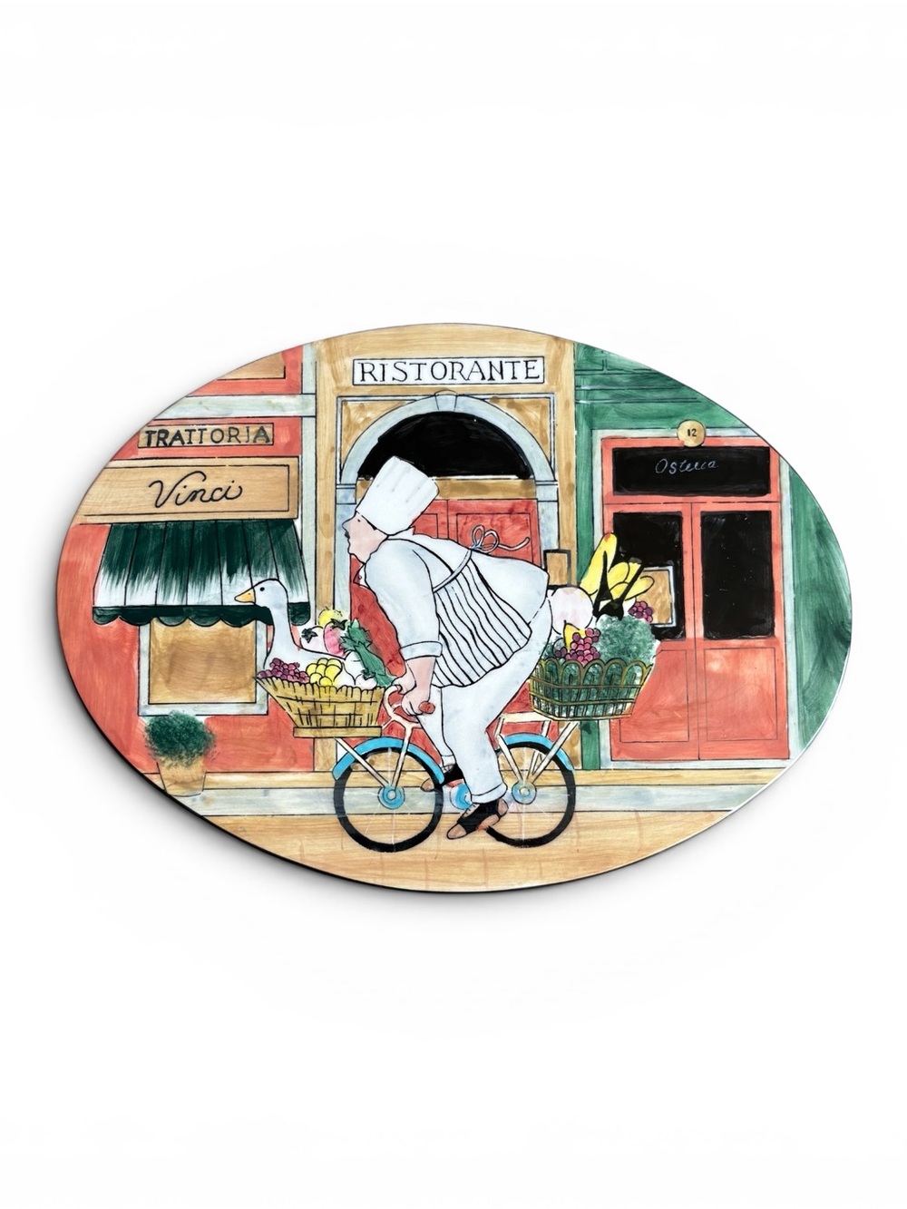 Certified International Paris Chefs Oval Ceramic Wall Plaque Fat Chef Decor